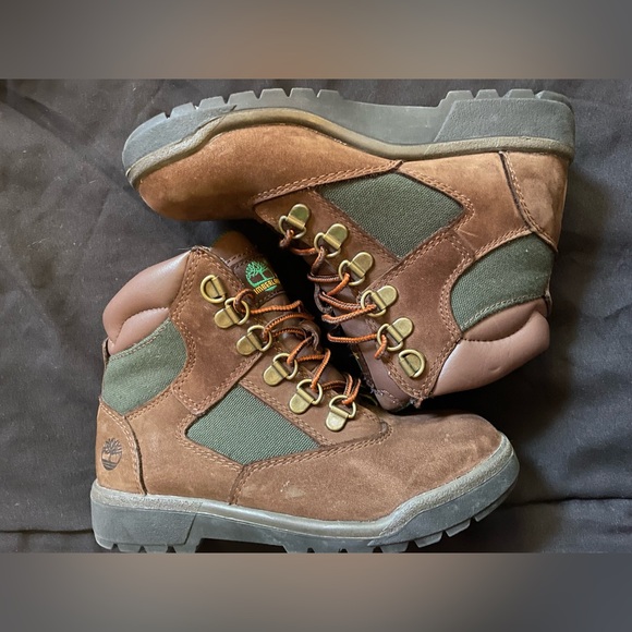 USED Timberland boots "beef and broccoli" size 1.5y - Picture 2 of 6
